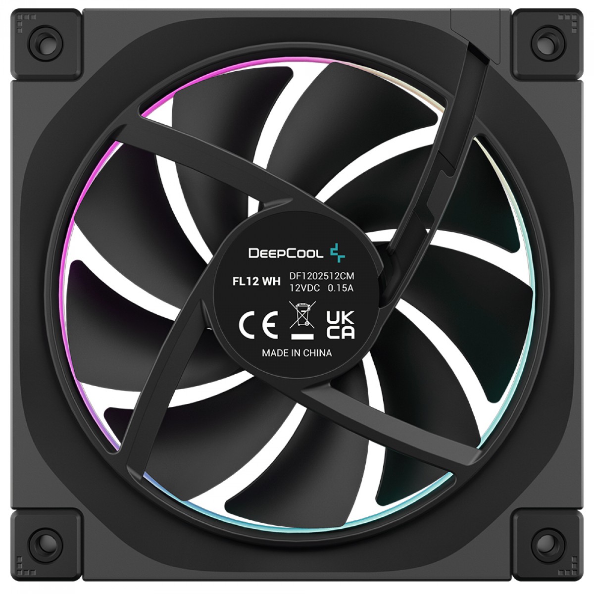 Kit 3x Cooler Fan DeepCool FL12, ARGB, 120mm, PWM, Preto, R-FL12-BKAPN3-G - Imagem 4