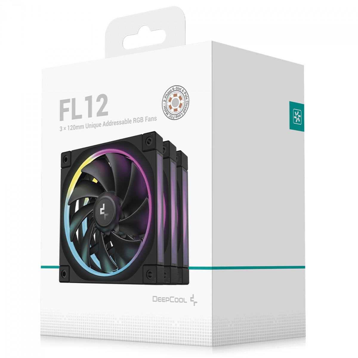 Kit 3x Cooler Fan DeepCool FL12, ARGB, 120mm, PWM, Preto, R-FL12-BKAPN3-G - Imagem 5