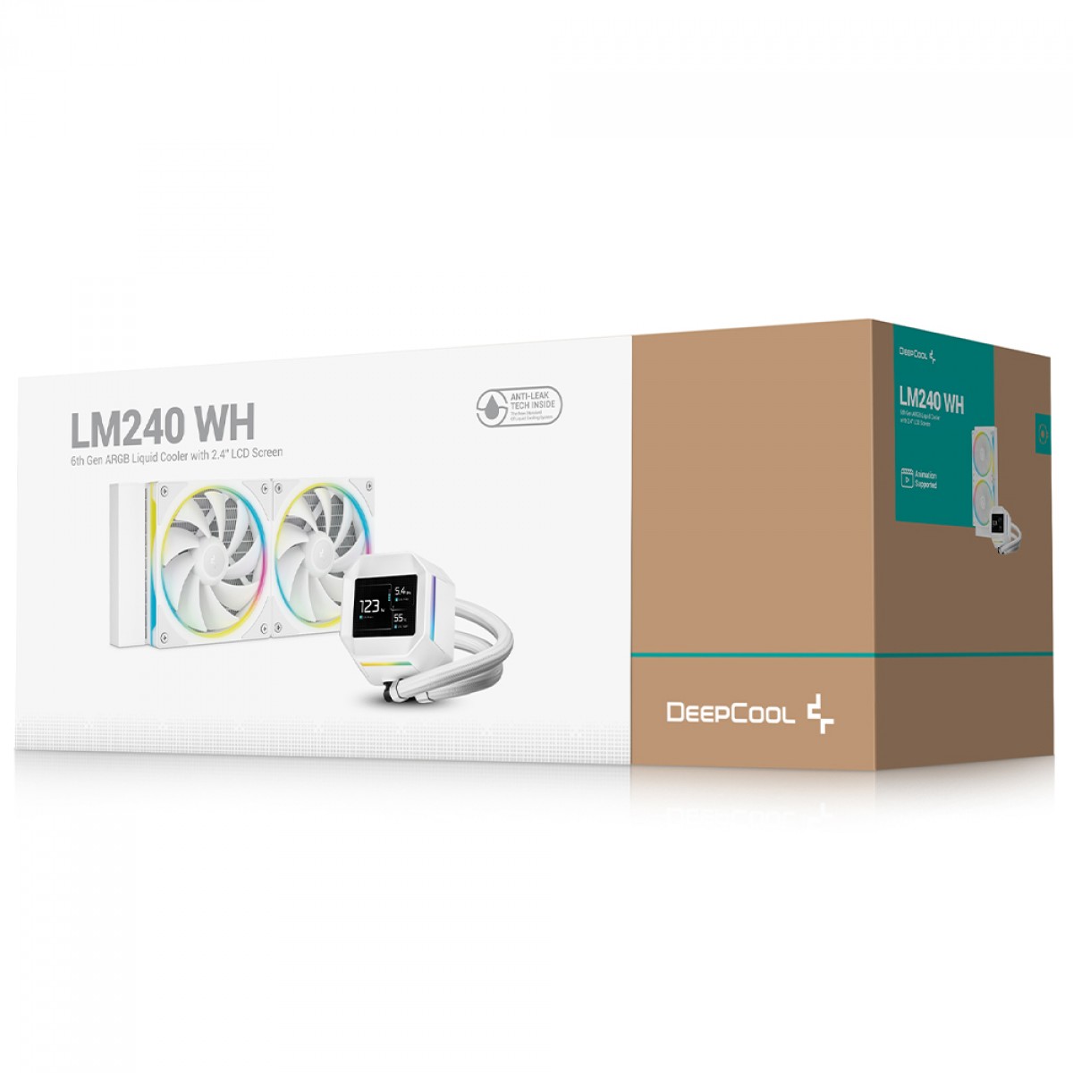 Water Cooler Deepcool LM240 Branco, ARGB, 240mm, Display LCD IPS, Intel-AMD - R-LM240-WHDMMC-1 - Imagem 3