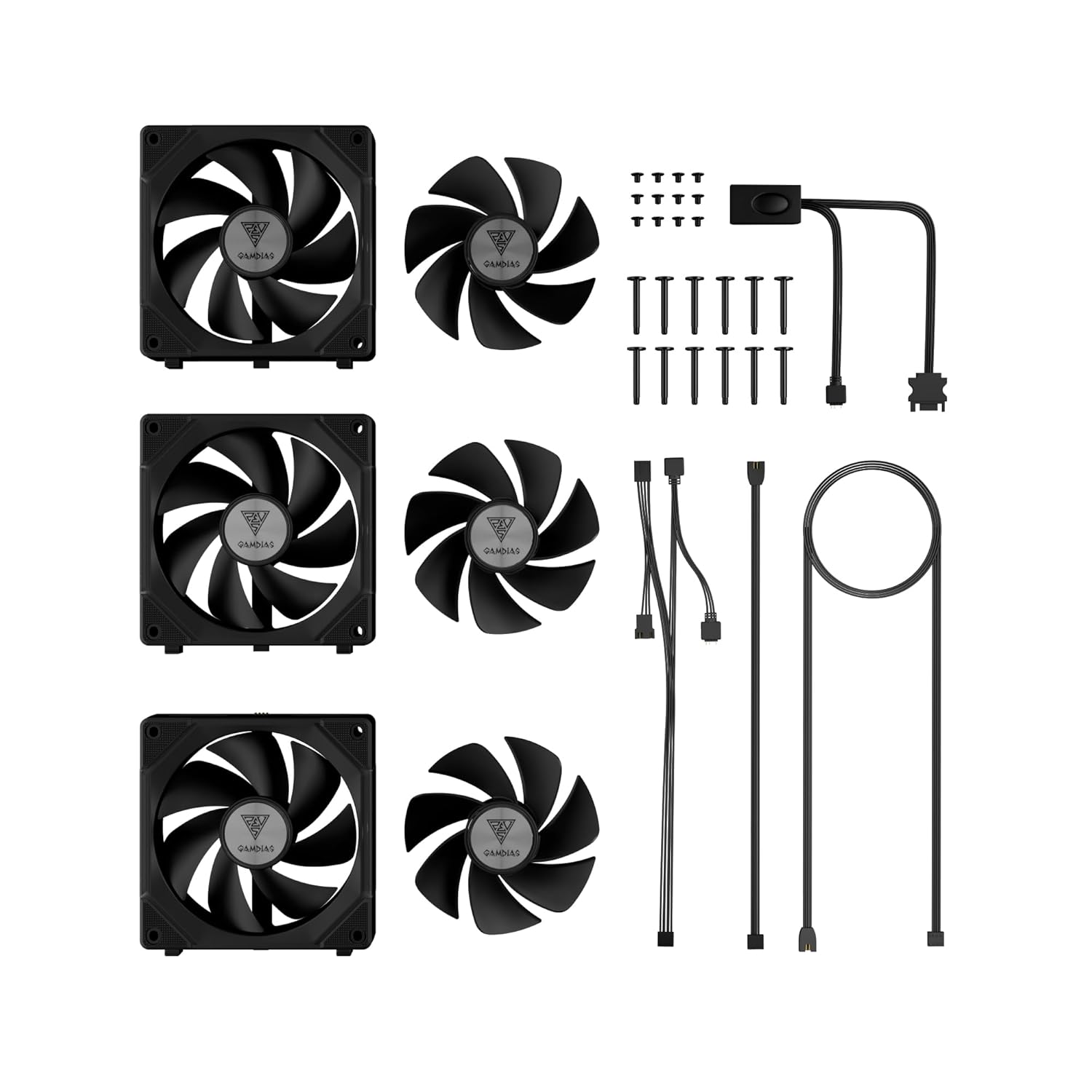 Kit Fan 3 Unidades Gamdias Aeolus P2-1203, Fluxo de ar normal e Reverso, ARGB, 120mm, PWM, Com Controladora - Imagem 3
