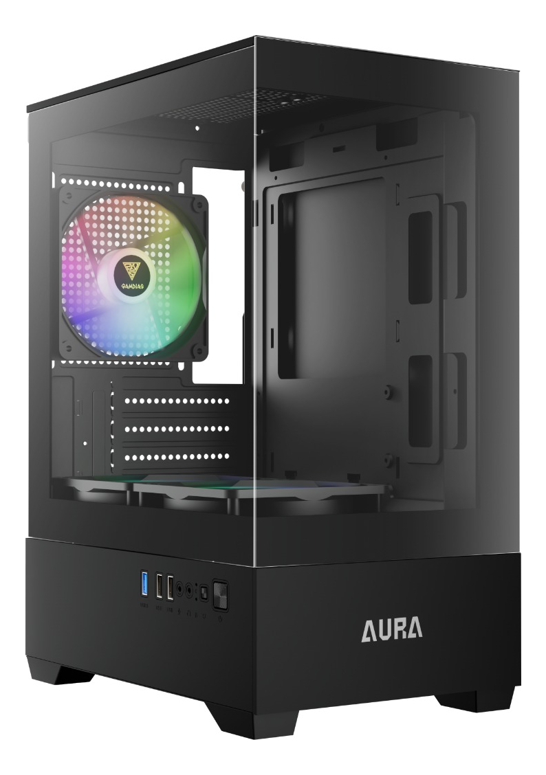 Gabinete Gamdias 3 Fans ARGB AURA GC 9M ELITE, M-ATX, Preto