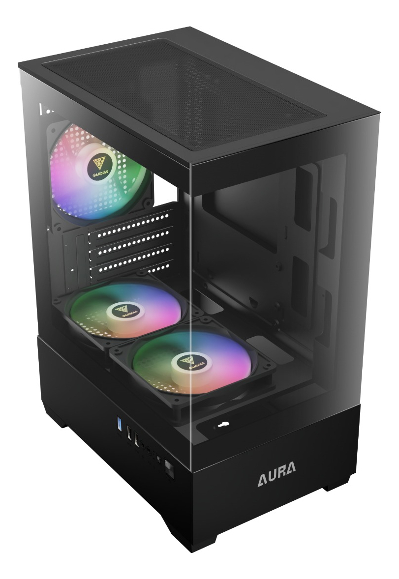 Gabinete Gamdias 3 Fans ARGB AURA GC 9M ELITE, M-ATX, Preto - Imagem 2