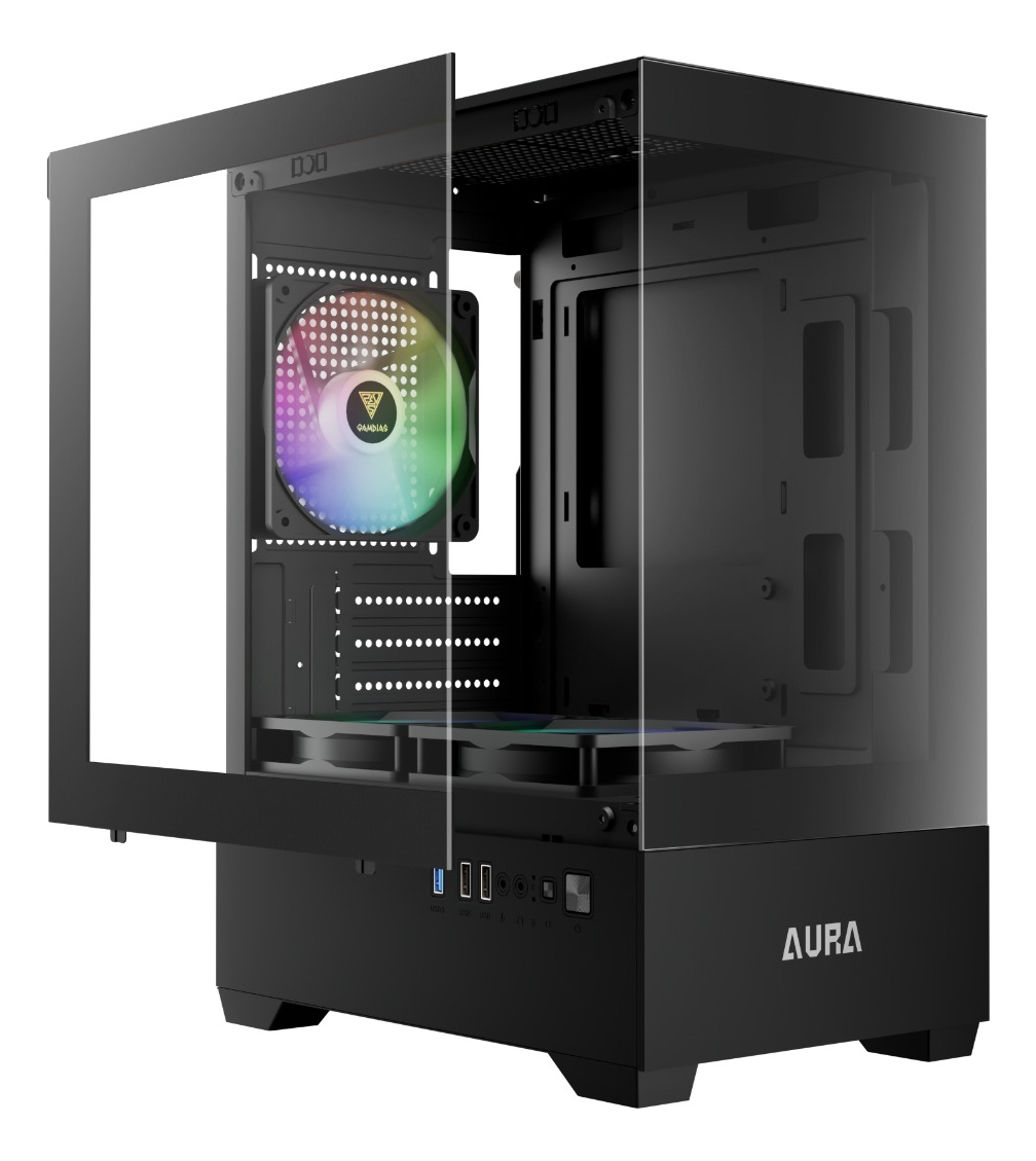 Gabinete Gamdias 3 Fans ARGB AURA GC 9M ELITE, M-ATX, Preto - Imagem 3