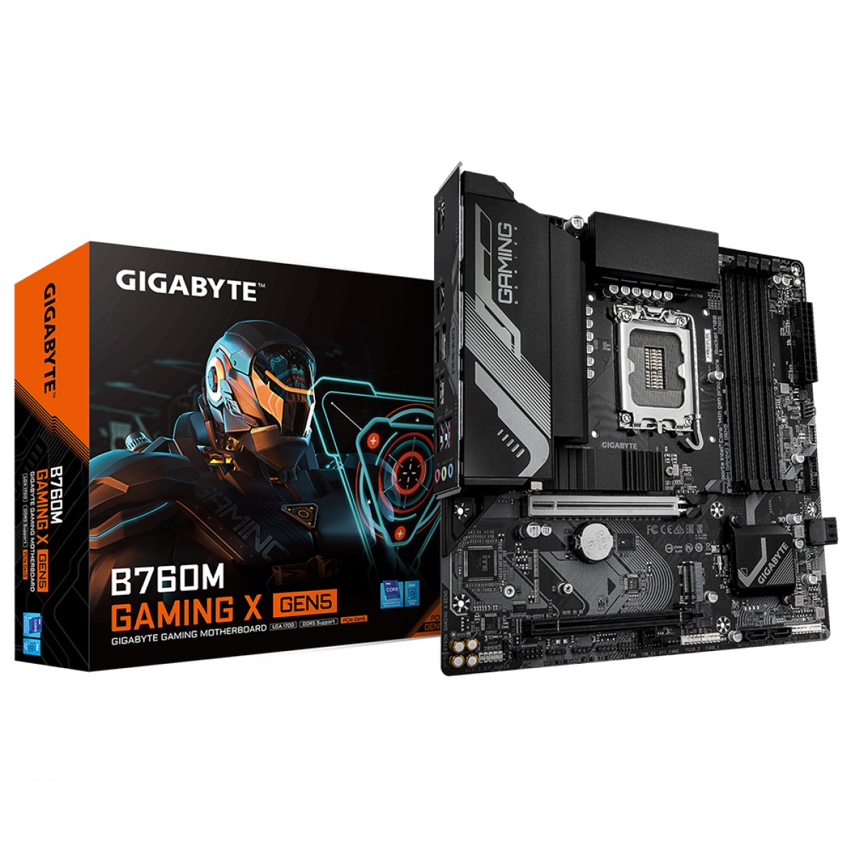 Placa Mãe Gigabyte B760M GAMING X Black GEN5 (LGA 1700/4xDDR5/HDMI/DP/M.2/USB 3.2)