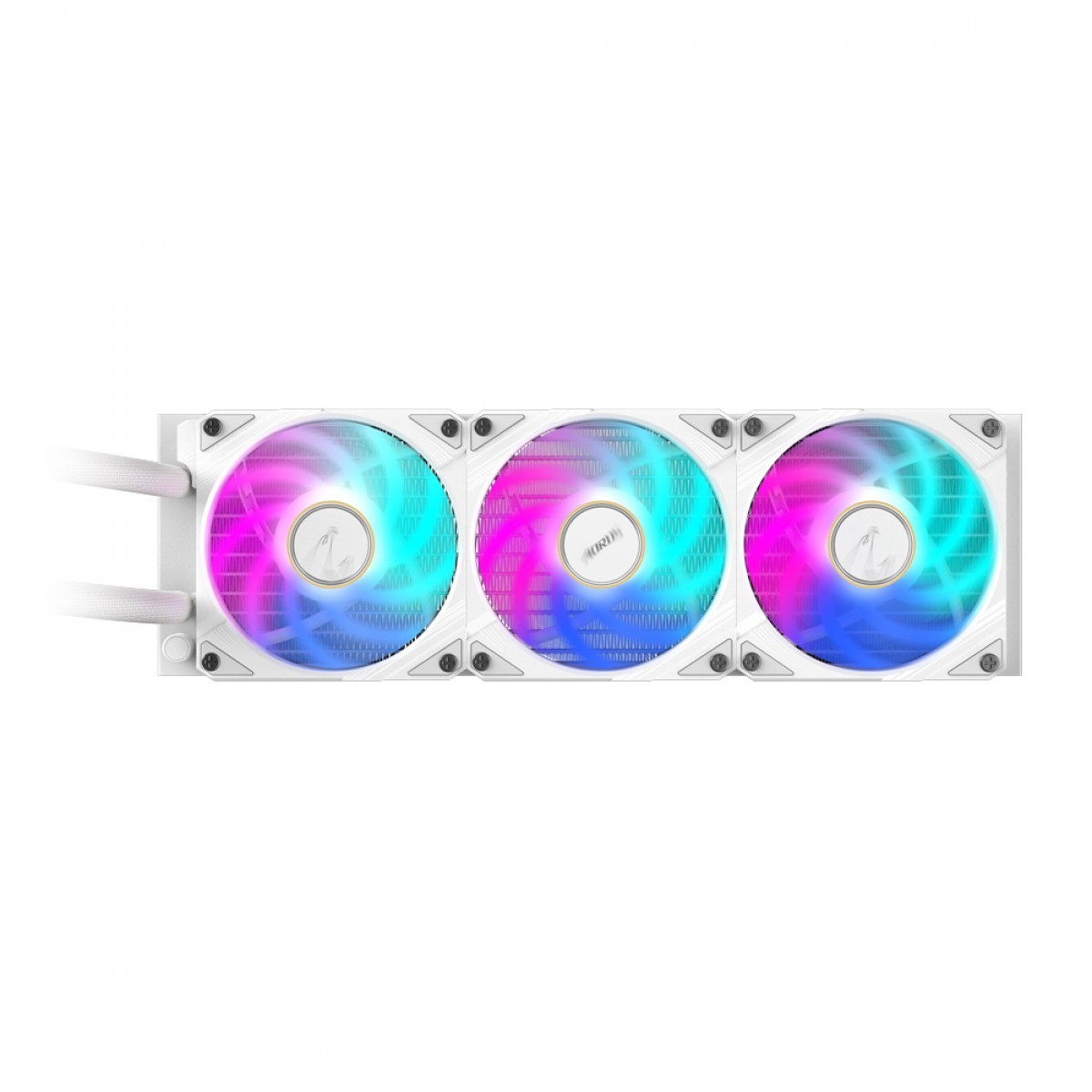 Water Cooler Branco Aorus 360 ICE, ARGB, 360mm, AMD/Intel, com Display LCD, WATERFORCE X II 360 - Imagem 4