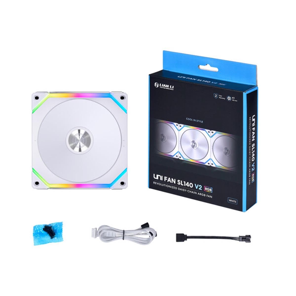 Cooler para Gabinete Lian Li Uni Fan SL 140 V2, 140mm, ARGB, Branca, 1600 RPM, 77 CFM - UF-SL140V2-1W - Imagem 5
