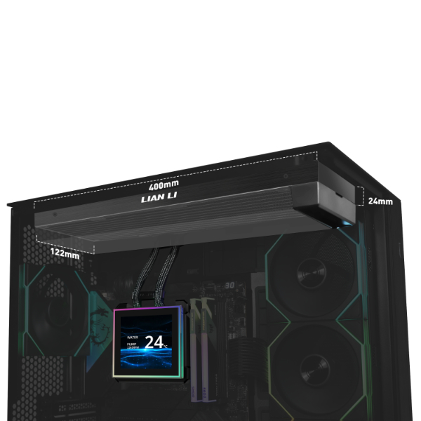 Water Cooler Lian Li Hydroshift II LCD-S 360N SEM FANS Preto ARGB 360mm - GHS2LCDS36NB - Imagem 3