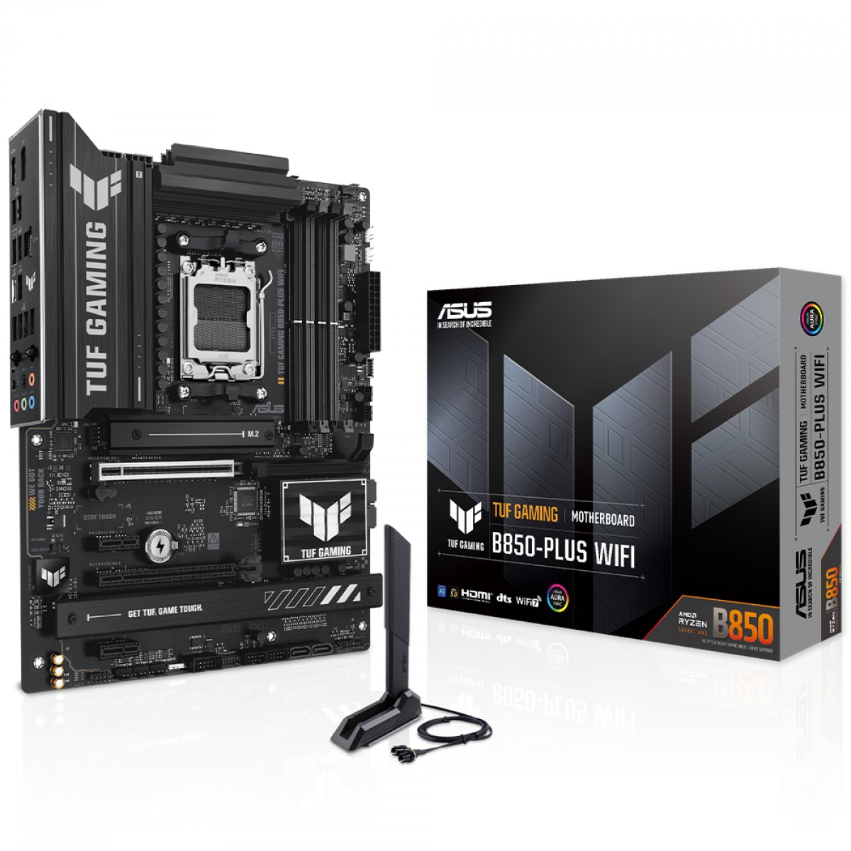 Placa Mãe Asus TUF Gaming B850-PLUS WIFI 7 e Bluetooth, AMD AM5, ATX, DDR5, 90MB1J30-M0EAY0