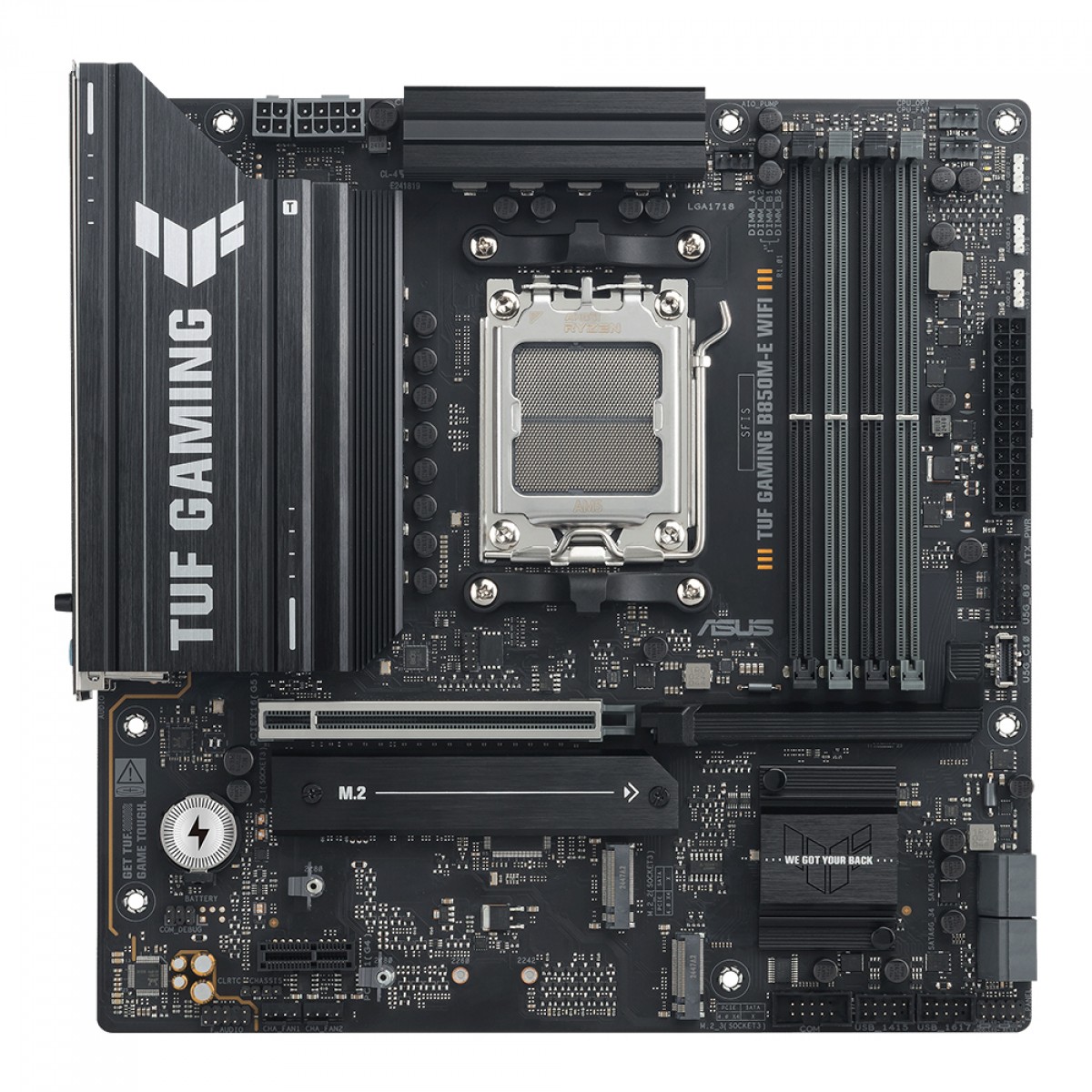 Placa Mãe B850M-E Asus TUF-Gaming WIFI 6E e Bluetooth, AMD AM5, MATX, DDR5 - Imagem 2