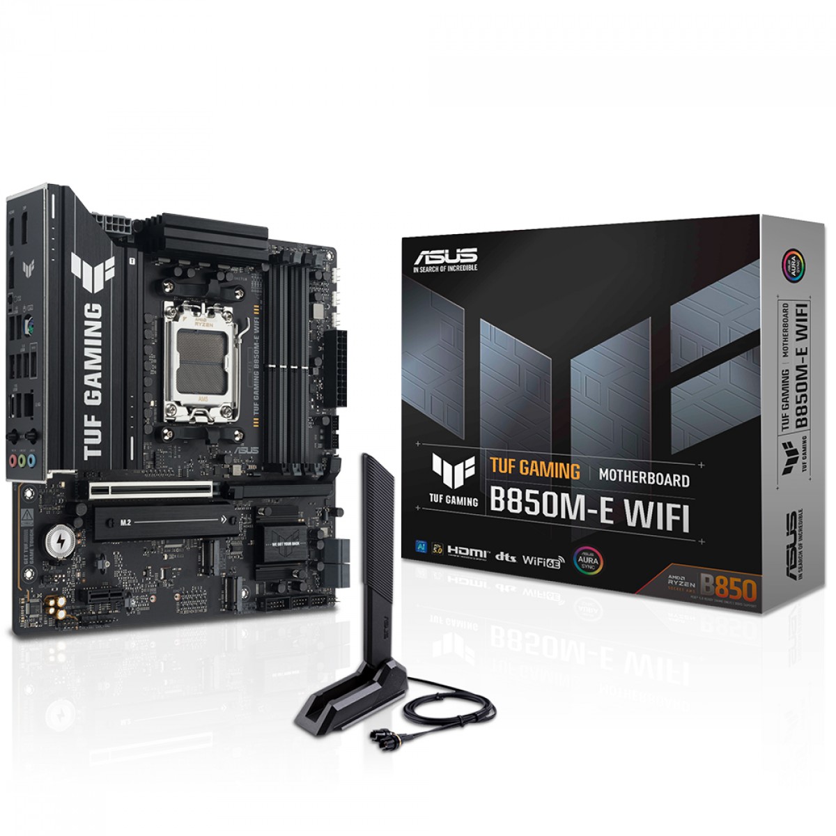 Placa Mãe B850M-E Asus TUF-Gaming WIFI 6E e Bluetooth, AMD AM5, MATX, DDR5