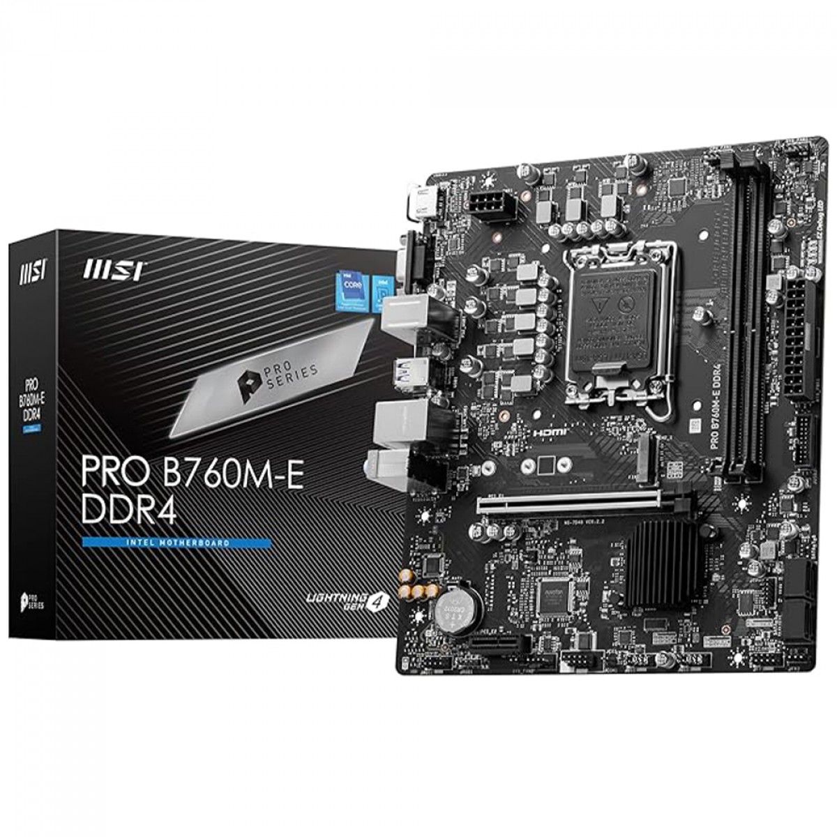 Placa Mãe MSI PRO B760M-E DDR4, Intel LGA 1700, MATX