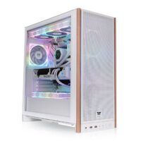 Gabinete Thermaltake S370 Branco ARGB, ATX, Madeira, Vidro Temperado, 4 Fans ARGB