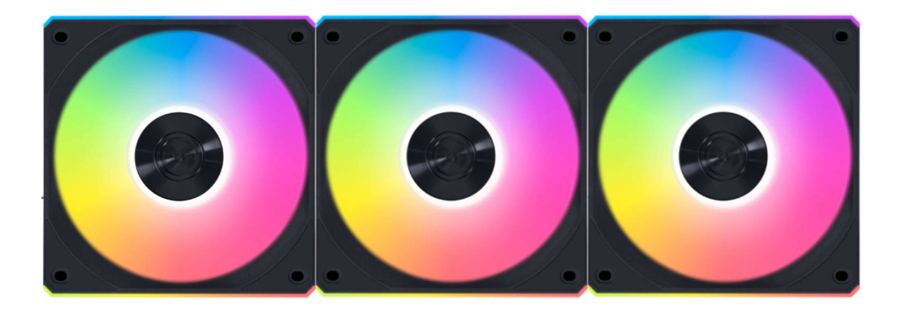 Kit 3x Cooler Fan Lian Li Uni Fan CL Wireless Reverse Blade Preto 120mm PWM ARGB com Controladora, 2100 RPM - 12RCL1W3B