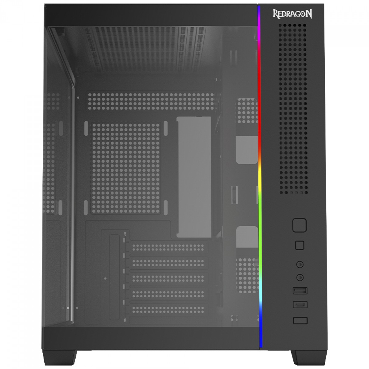 Gabinete Gamer Redragon Wideload Mini Lite, RGB, Mid Tower, Vidro Temperado, mATX, Sem Fan, Preto, CA-611B - Imagem 4