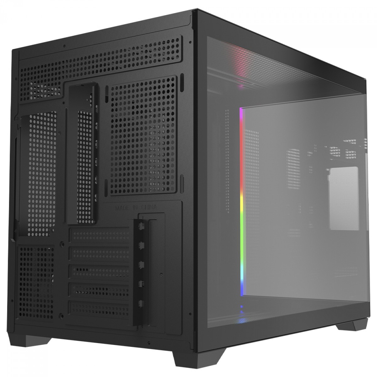 Gabinete Gamer Redragon Wideload Mini Lite, RGB, Mid Tower, Vidro Temperado, mATX, Sem Fan, Preto, CA-611B - Imagem 5