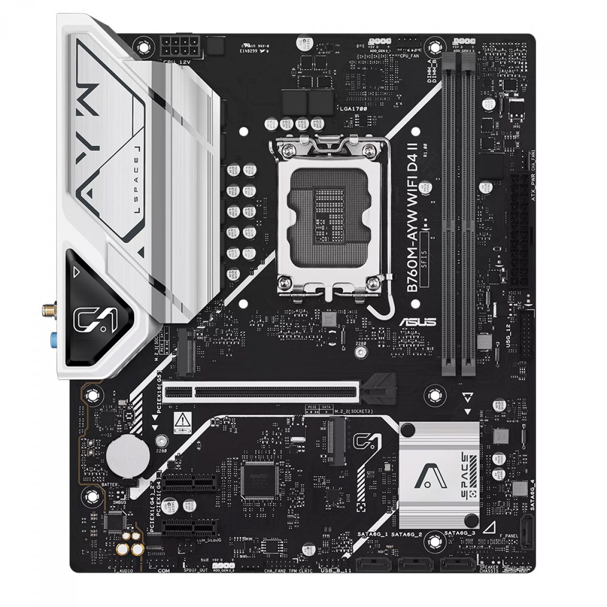 Placa Mãe Asus B760M-AYW WIFI D4 II, Intel LGA 1700, mATX, DDR4 - Imagem 2