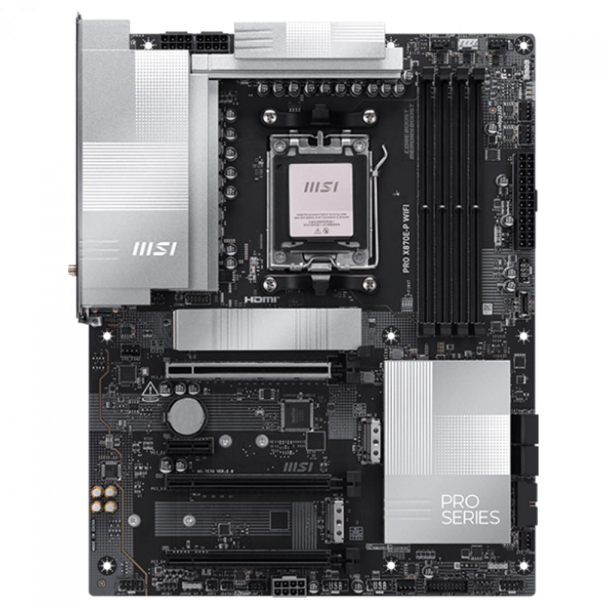 Placa Mãe MSI PRO X870E-P WiFi 7 e Bluetooth, AMD AM5, ATX, DDR5 - Imagem 2