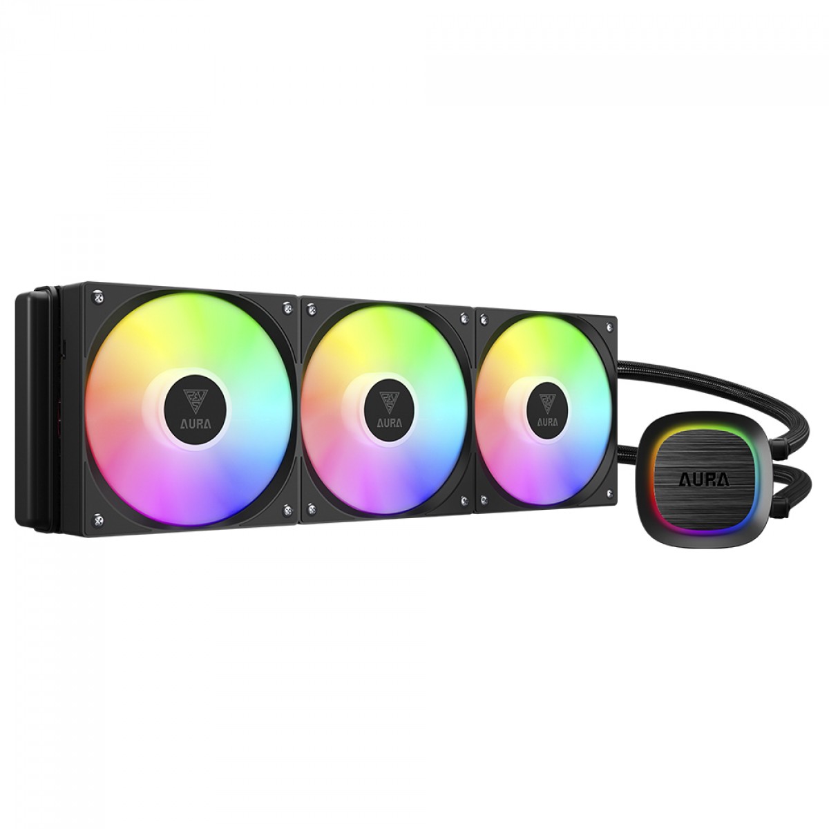 Water Cooler Gamdias Aura GL 360 V2, 360mm, ARGB, Intel/AMD, Black