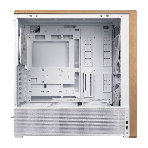 Gabinete Lian Li Lancool 217 Wood Edtion, Mid Tower, ATX, Vidro Temperado, Com 3 Fans, Branco - Imagem 4