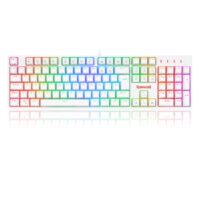 Teclado Mecânico Óptico Gamer Redragon Surara Pro RGB, Switch Vermelho, ABNT2, Doubleshot, Branco - K582W-RGB-PRO