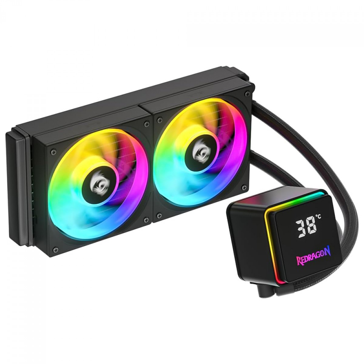 Water Cooler Redragon CCW-1021, ARGB, 240mm, Com Display LCD, Intel-AMD, Preto - Imagem 4
