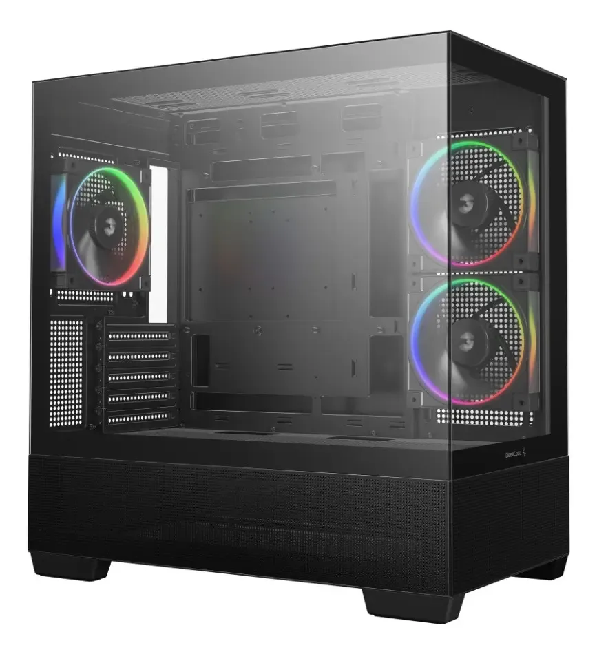 Gabinete Deepcool CG380, ARGB, Mini-Tower, Lateral de Vidro, Com 3 Fans, Preto, R-CG380-BKAGM3-G - Imagem 2