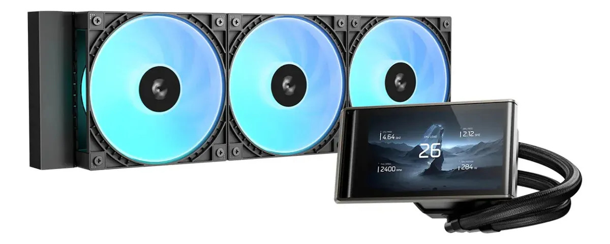 Water Cooler DeepCool Vision Super Tela 4.5” LCD LT360 ARGB, 360mm, Preto - Imagem 2