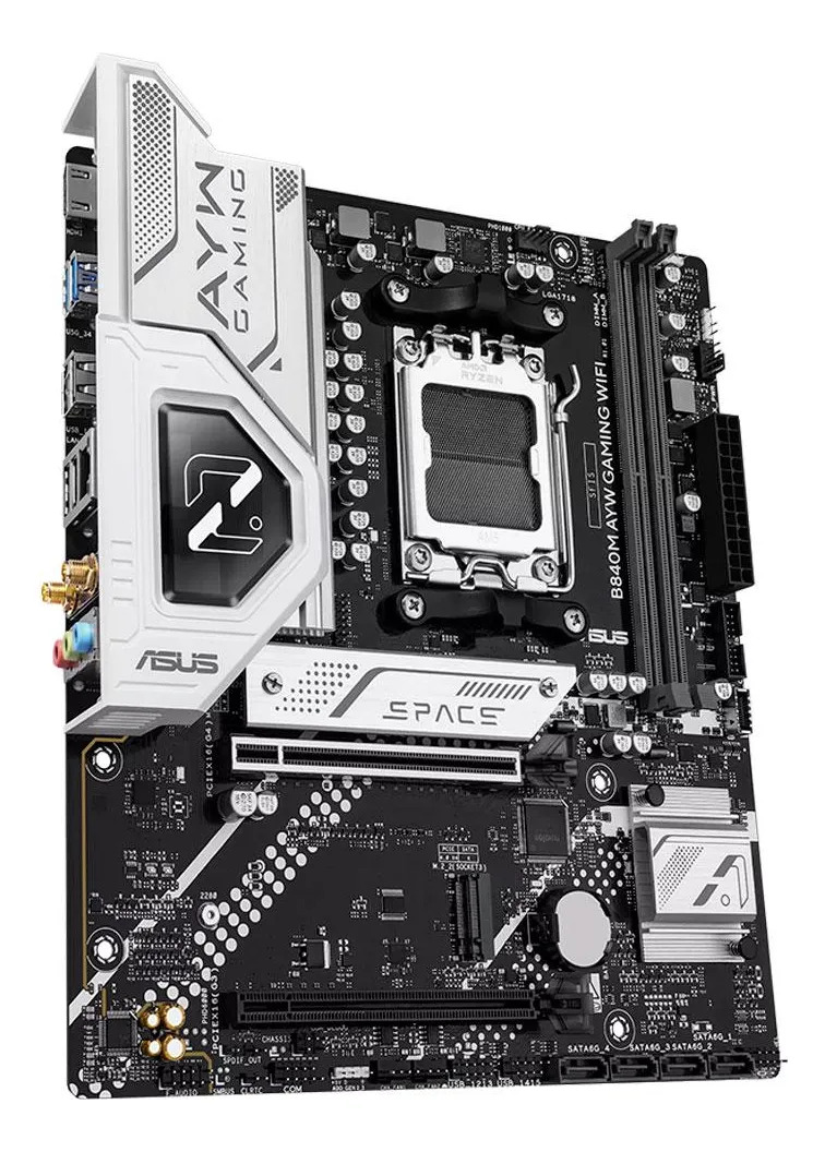 Placa Mãe AMD Asus B840M AYW Gaming WIFI e Bluetooth MicroATX DDR5 AM5 - Imagem 3