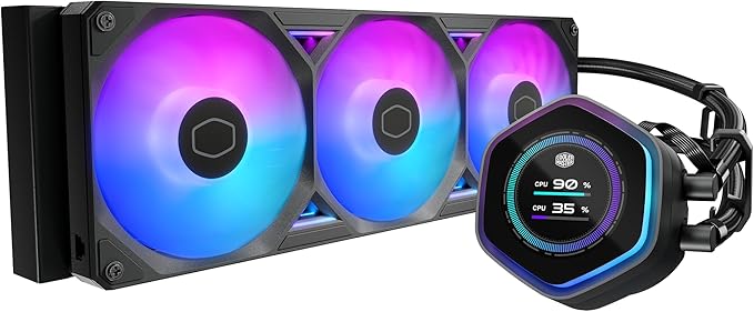 Water Cooler Master Masterliquid Atmos II LCD, ARGB, 360mm, Preto, MLX-D36M-A25SZ-L1