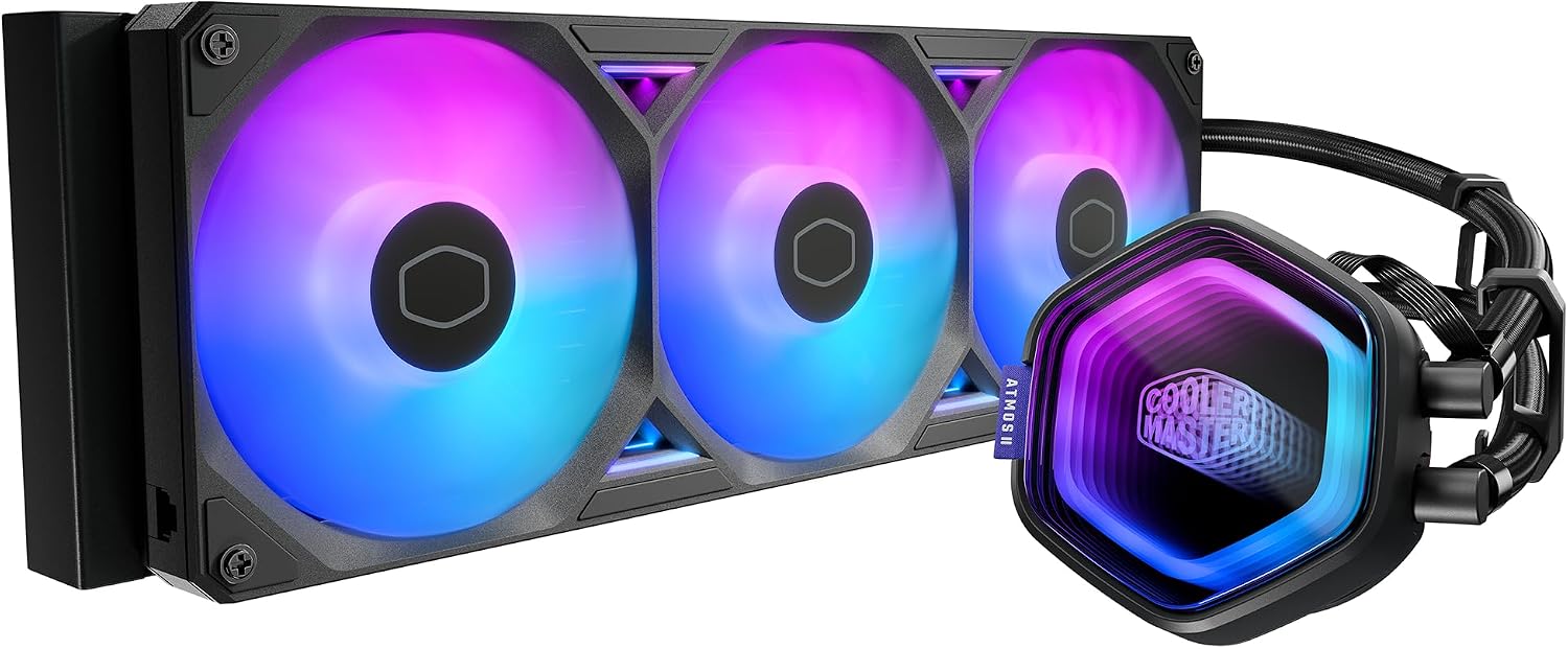 Water Cooler Master Masterliquid Atmos II LCD, ARGB, 360mm, Preto, MLX-D36M-A25SZ-L1 - Imagem 2