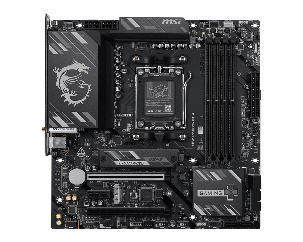 PlacaMãe MSI B850M Gaming Pro Black WiFi 6E e Bluetooth, AMD AM5, mATX, DDR5 - Imagem 2