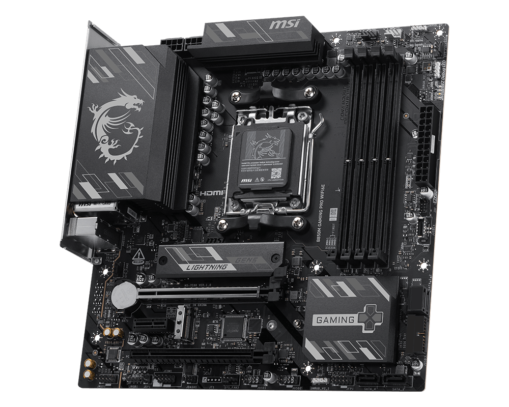 PlacaMãe MSI B850M Gaming Pro Black WiFi 6E e Bluetooth, AMD AM5, mATX, DDR5 - Imagem 3