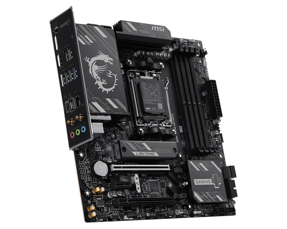 PlacaMãe MSI B850M Gaming Pro Black WiFi 6E e Bluetooth, AMD AM5, mATX, DDR5 - Imagem 4